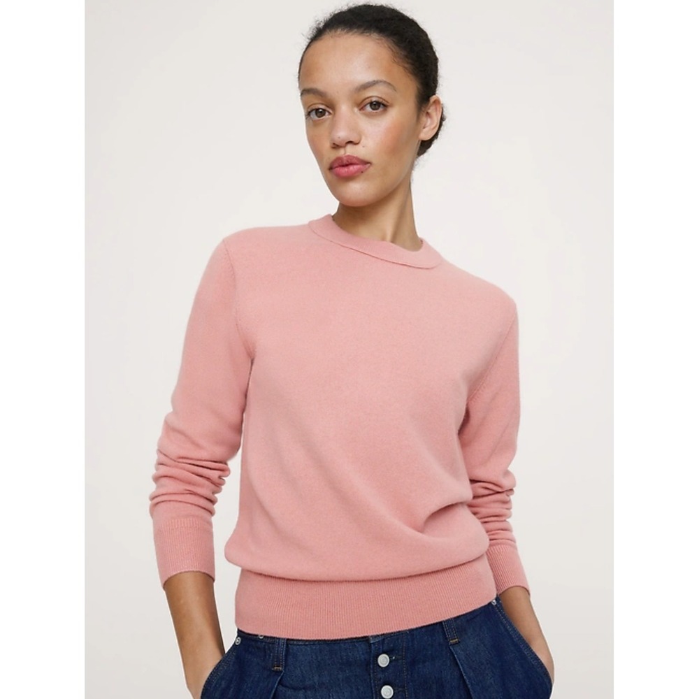 Banana Republic Sweater Blush Pink‎ Silk Cashmere Long Sleeve Crew Neck L NEW